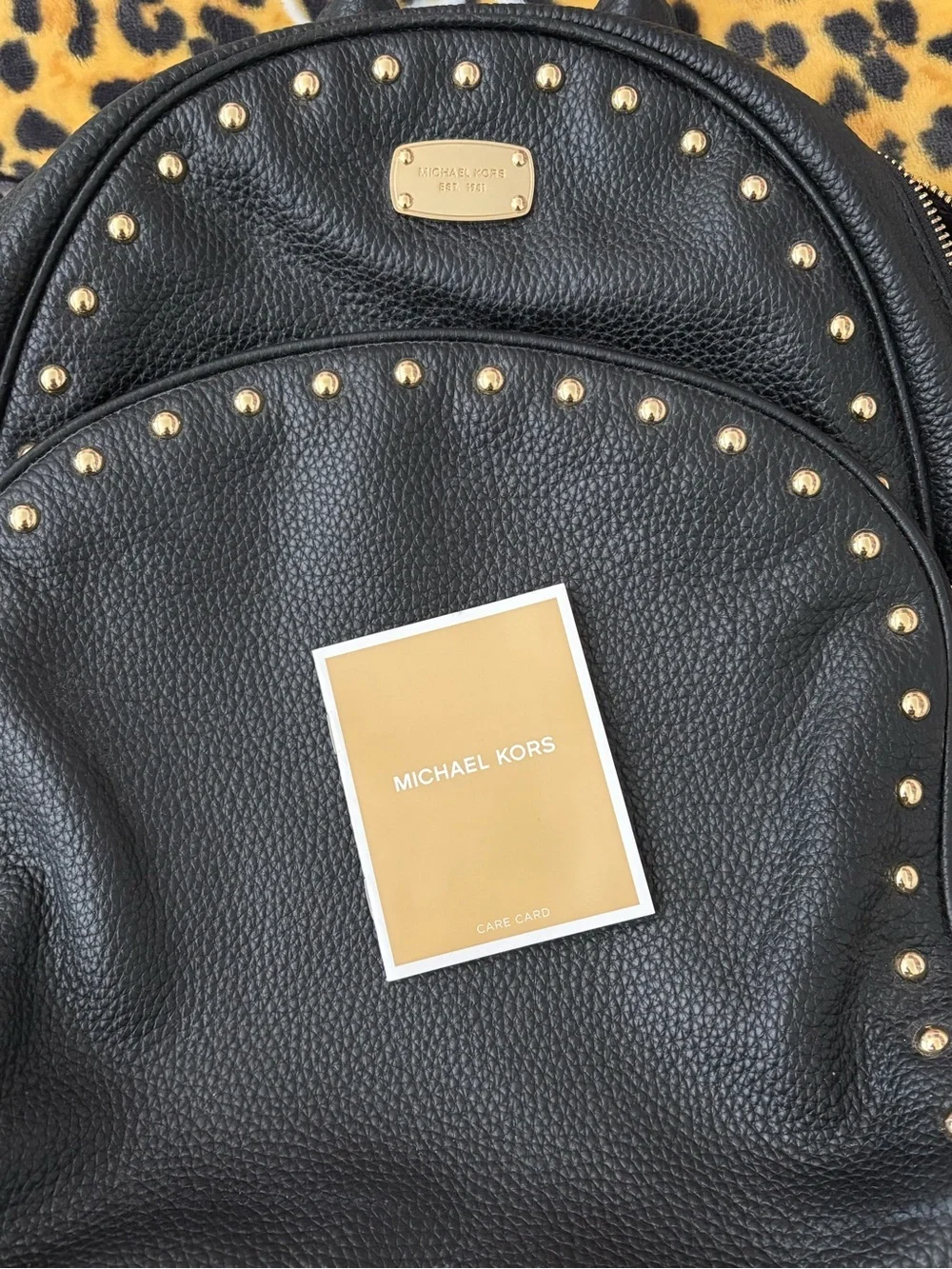 Michael Kors Black Backpack with Gold Hardware